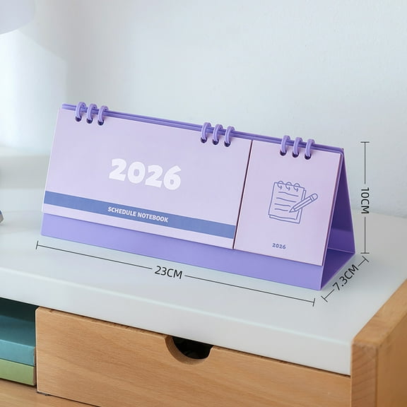 Cevemin 2026 Mini Calendar Desktop Decoration - English Calendar Notes with Stand for Office Home Desk Organizer Gift