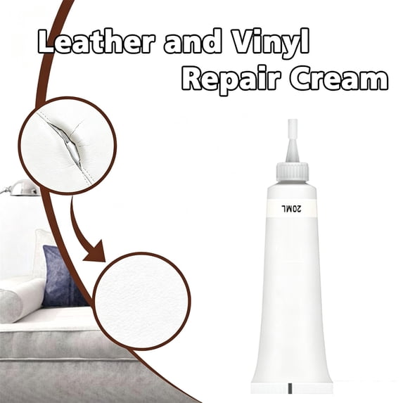 Cevemin 20ml Brown Leather Repair Gel Scratch Crack Restorer, Leather Filler Cream for Sofa Car Seat Shoes Jacket Furniture Vinyl Leather Accessories