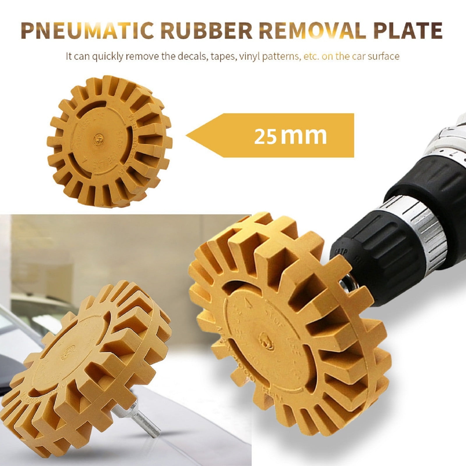 Cevemin 25mm Car Rubber Degumming Device Car Decal Adhesive Removal