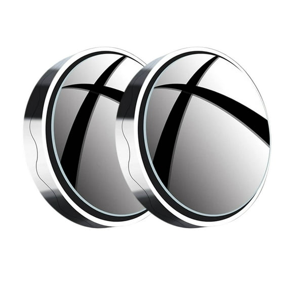 Cevemin 2Pcs Car Suction Cup Mount Auxiliary Rearview Mirror 360 Degree Rotating Wide-angle Round Frame Blindspot Universal Fit Automotive Accessories