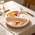 thumbnail image 1 of Cevemin 3 Compartment Silicone Suction Plate Anti-Slip Divided Toddler Plate Microwave Dishwasher Safe Food Tray for Baby Self Feeding, 1 of 6