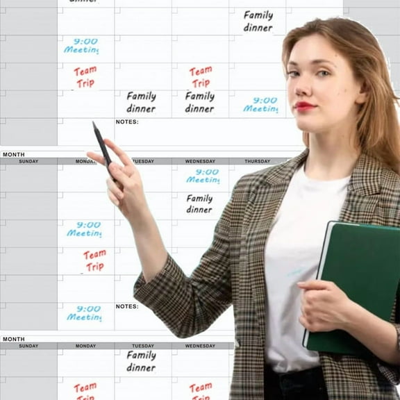 Cevemin 3-Month Undated Wall Calendar Planner - Reusable Dry Erase Surface, Extra Large Format for Home & Office Task Management | Boost Productivity with Eco-Friendly Design