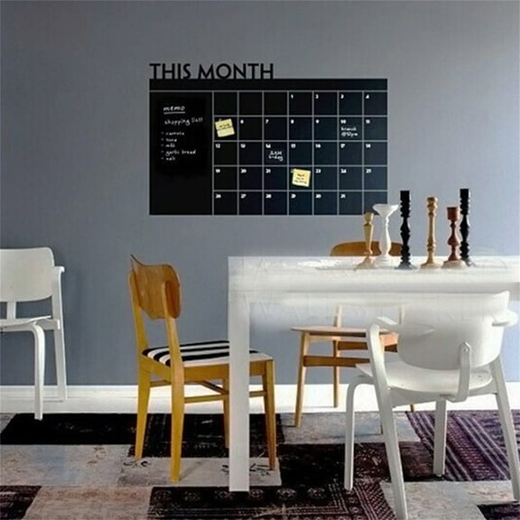 Cevemin 36.2 x 23.6 Inch Removable Chalkboard Wall Sticker - PVC Vinyl Monthly Calendar Decal for Home Office Planning and Organization