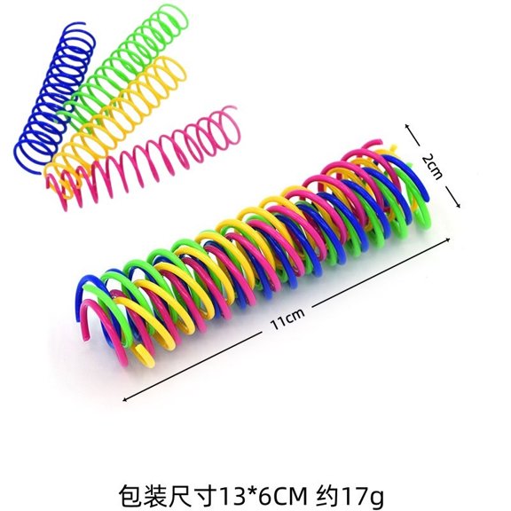 Cevemin 4 Pcs Colorful Plastic Spring Cat Toys - Interactive Bouncing Toys for Cats Indoor Play