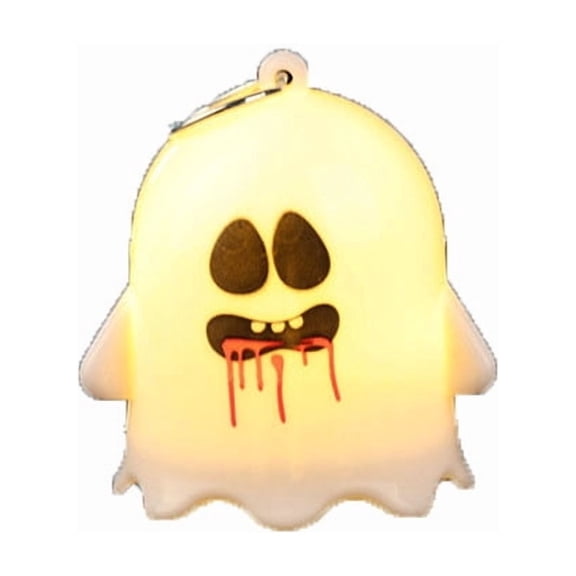 Cevemin 4 Pcs Halloween Glowing Ghost Pendant - Soft Warm LED Night Light Decor with Metal Hook for Home Party Indoor Outdoor Halloween Festival Decorations
