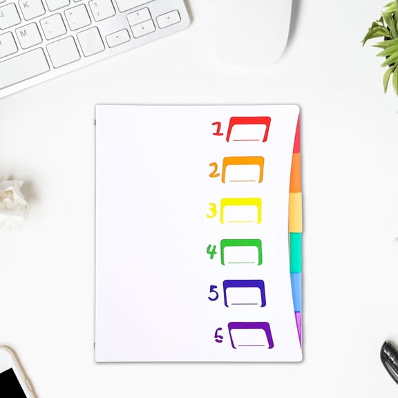 Cevemin 6 Grids Rainbows Classification Organ Pack - A4 Paper File Organizer with Elastic Buckle Closure for Home Office Data Storage