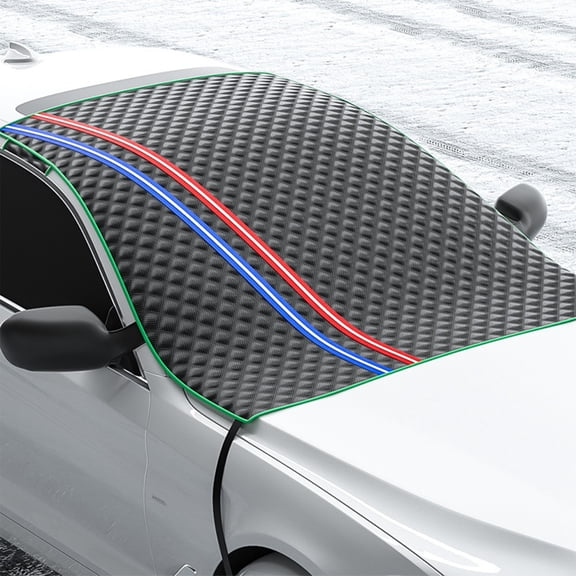 Cevemin 66 x 41 Inches Car Windshield Snow Cover for Ice and Snow - Water, Heat & Sag-Proof with Reflective Strip for All Weather Use