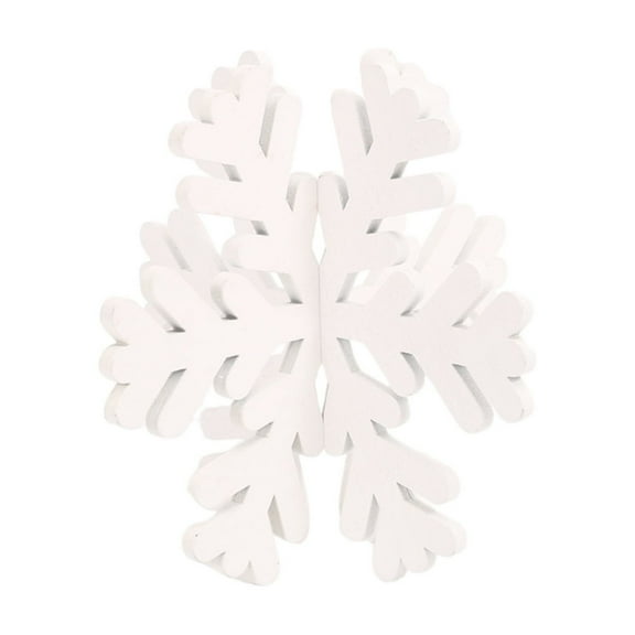 Cevemin 8 Pcs Christmas Snowflake Wooden Ornaments - White Frosted Hanging Decorations for Xmas Tree Holiday Home Party Indoor Outdoor Decor