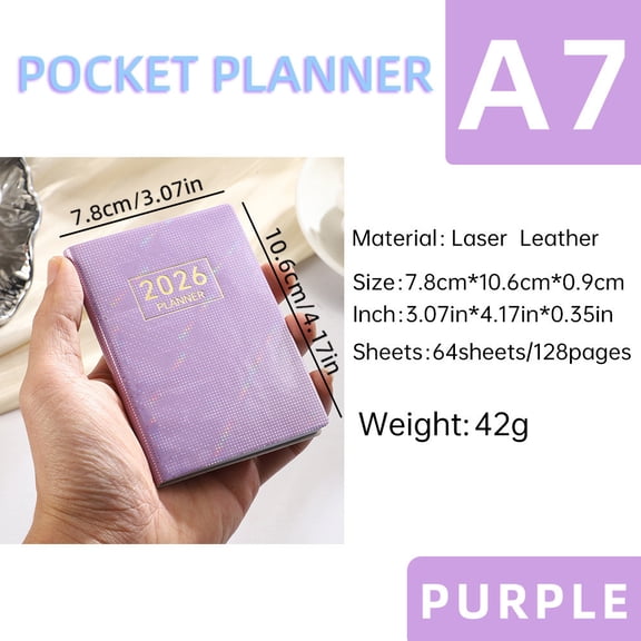 Cevemin A7 Mini Daily Planner Notebook - Portable Paper Organizer for Office Home Travel Journal and Gift