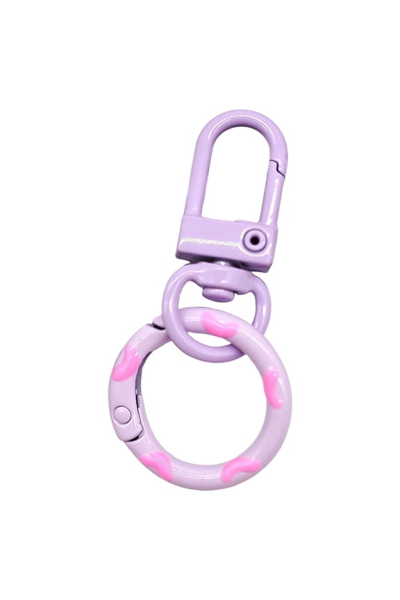 Candy-Colored Donut Keychains - Spring Hook and Door Knob Combo with Colorful Enamel Coating for Keys, Bags, and Home Decor