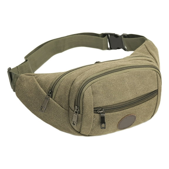 Cevemin Canvas Waist Crossbody Bag for Men - Multi-Functional Chest Bag for Outdoor Sports Cycling Hiking Travel Casual Use