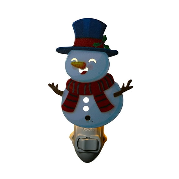 Cevemin Christmas Snowman Night Light - Multicolor Plastic Plug-in Rotatable Holiday Decor with Warm Glow for Christmas Tree, Home, Party, Gifts for Kids