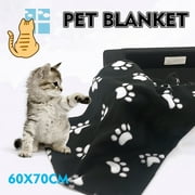 Cevemin Comfortable Soft Skin Friendly Blanket Pet Products Rose Black Claw Printing for Bed Couch, Cute Paw Print Throw Blanket for Dogs