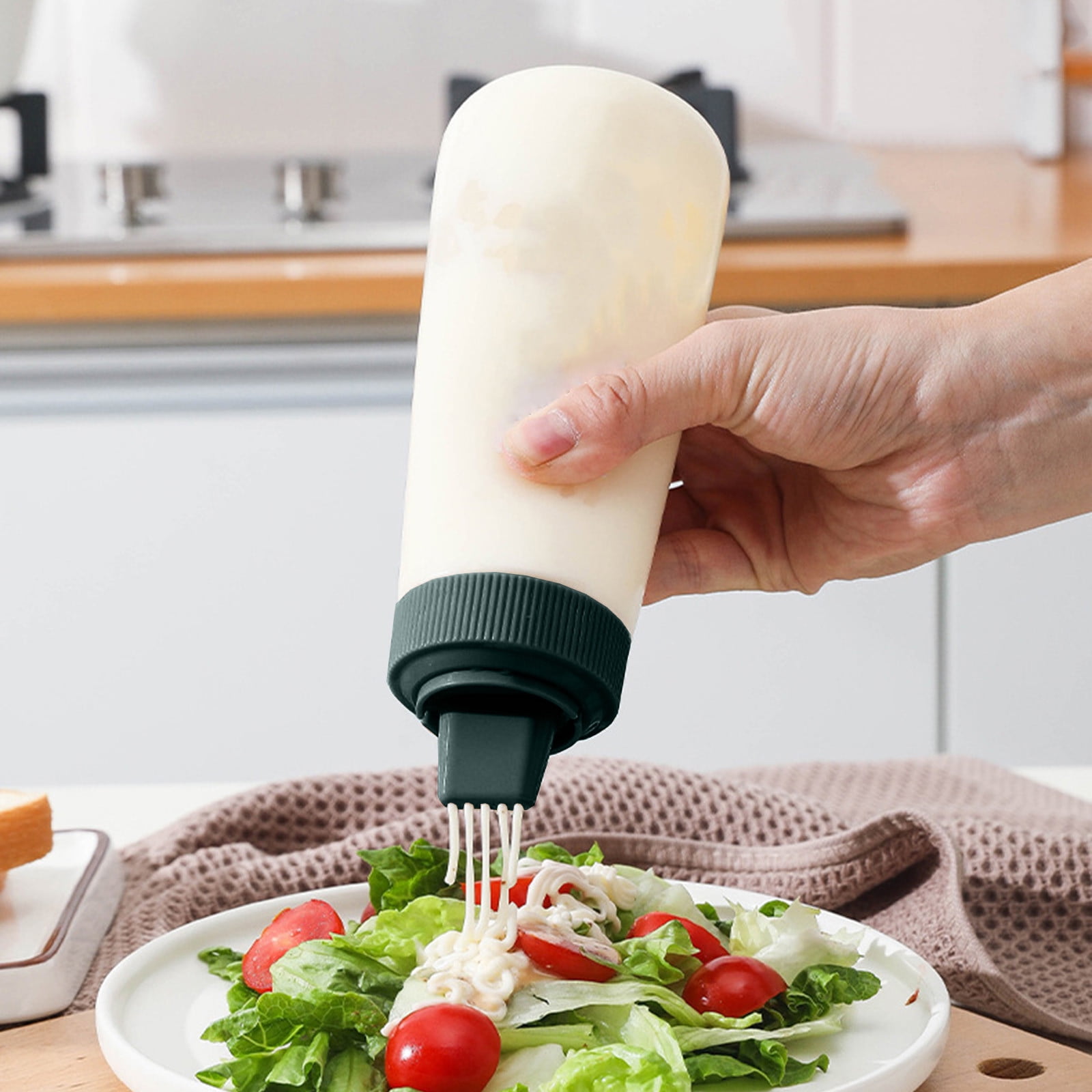 Cevemin Condiment Squeeze Bottles for Sauces, 11 Ounces with Leak Proof Flip Top Cap Hot