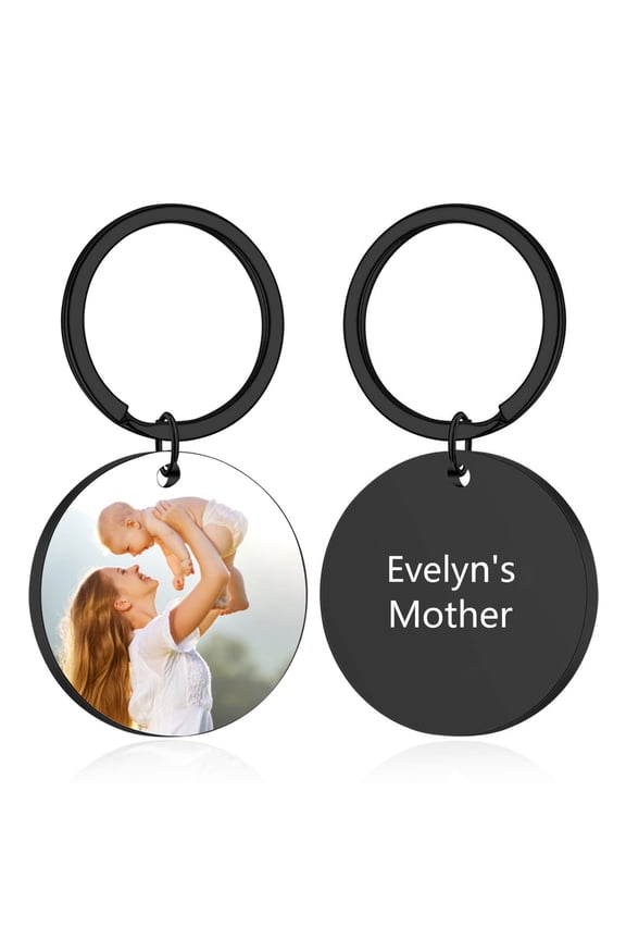 Custom Personalized Keychain with Picture and Text - Stainless Steel Engraved Key Chain for Men, Women, Gifts for Holidays and Special Occasions