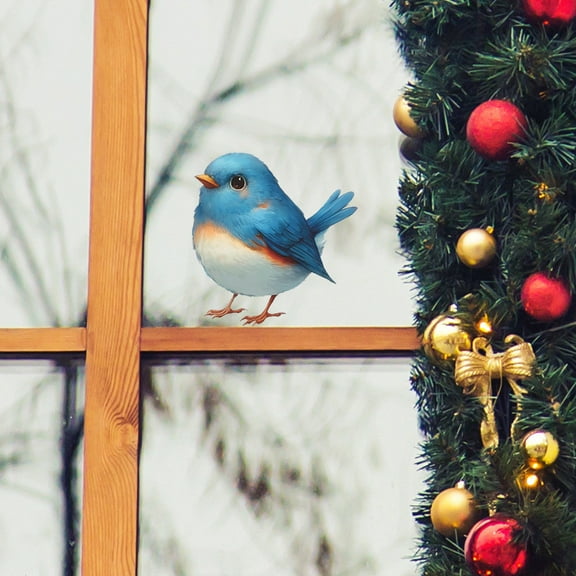 Cevemin Cute Blue Bird Window Stickers - Removable Cling Films for Stylish Home Decor, Easy Peel & Stick Application, Renters Friendly Upgrade