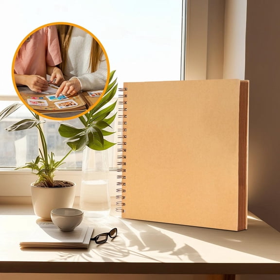 Cevemin DIY Loose Leaf Scrapbook Album - 17.5x17.5 Inch Hard Cover Photo Album with 40 Pages for Wedding Anniversary Commemorative Gift and Memory Keeping