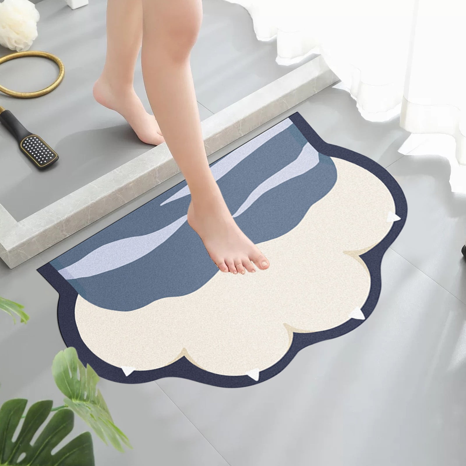 Cevemin Diatom Mud Bathroom Absorbent Floor Mat, Quickly Absorbs Water ...