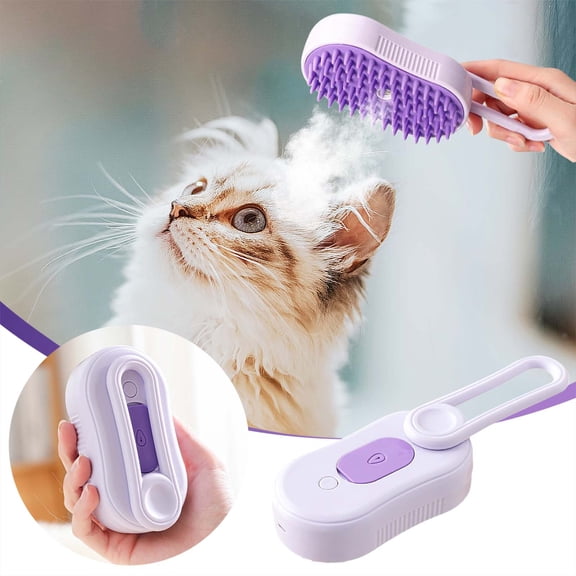 Cevemin Dog Steam Spray Massage Brush - One Button Steam Spray, Foldable Rotary Bath Brush for Pet Hair Removal, Bathing & Grooming