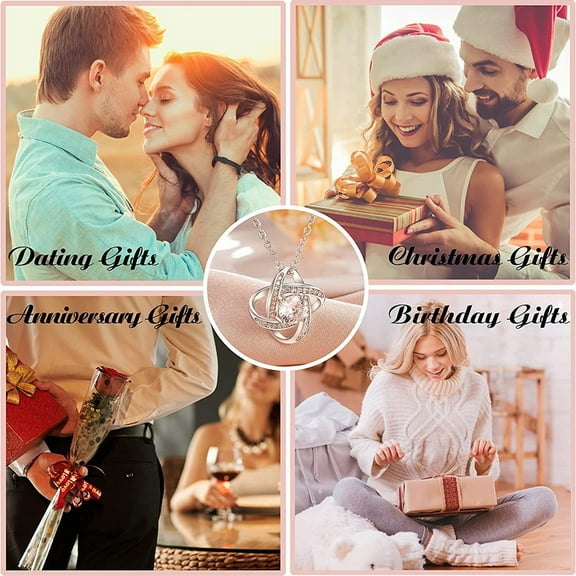 Cevemin Double Heart Pendant Necklace for Women - Valentine's Day Mother's Day Gift Jewelry for Wife Girlfriend Christmas Anniversary