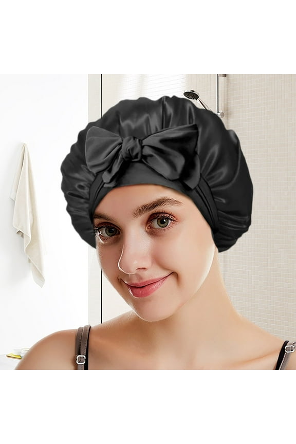 Double Layer Silk Sleep Cap - Adjustable Non-Slip Satin Hair Bonnet for Night Use, Yoga, Makeup, Home & Gym