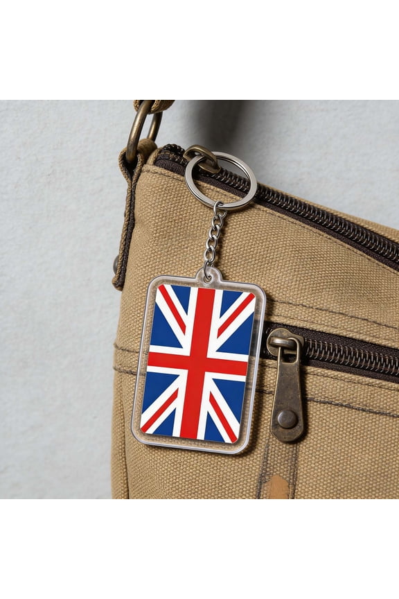 Double Sided Acrylic Flag Keychain Cute Printed Key Ring for Bag Purse Car Key Decor Gift