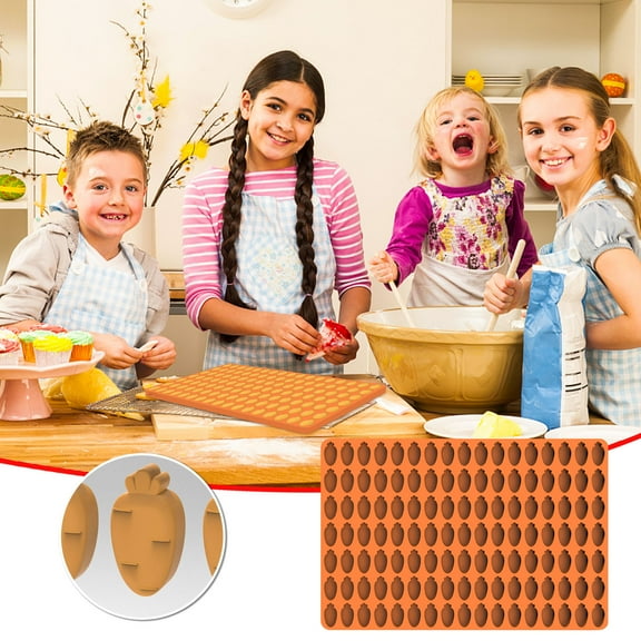 Cevemin Easter Silicone Baking Mat with Chocolate Mold - 100% Food-Safe Non-Stick Oven Pad for Baking Cookies, Cakes, and Candy, Multi-Purpose Use