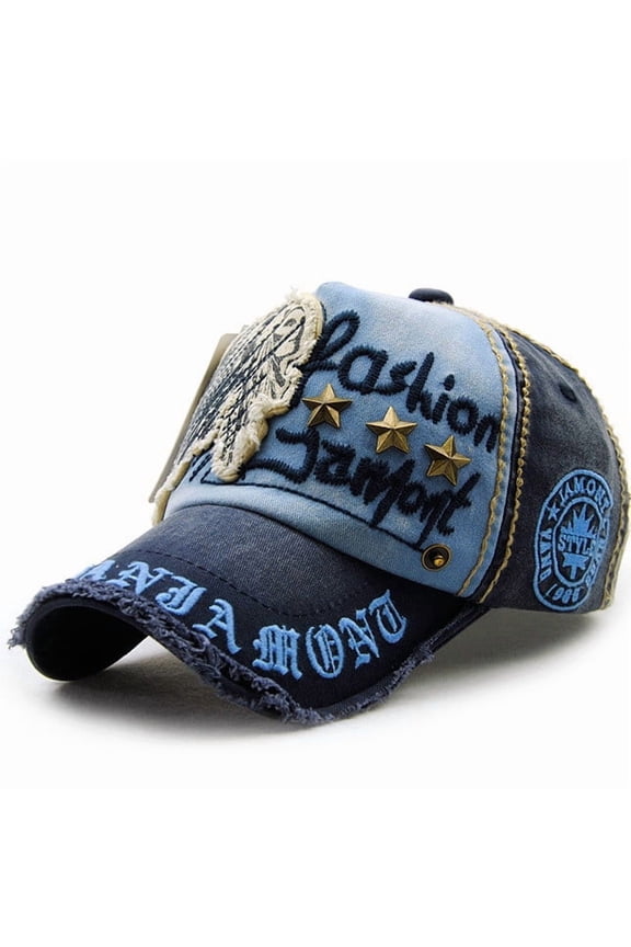 Fashionable Letter Patchwork Buckle Baseball Cap - Distressed Outdoor Flannel Casual Hat for Men and Women Outdoor Activities Sports Daily Use