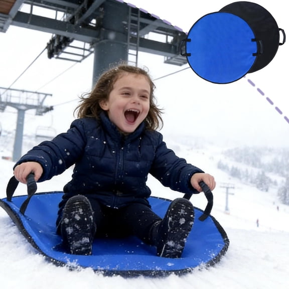 Cevemin Foldable Snow Sled Foam Disc Sled with Handle - Portable Lightweight Durable for Winter Outdoor Recreation
