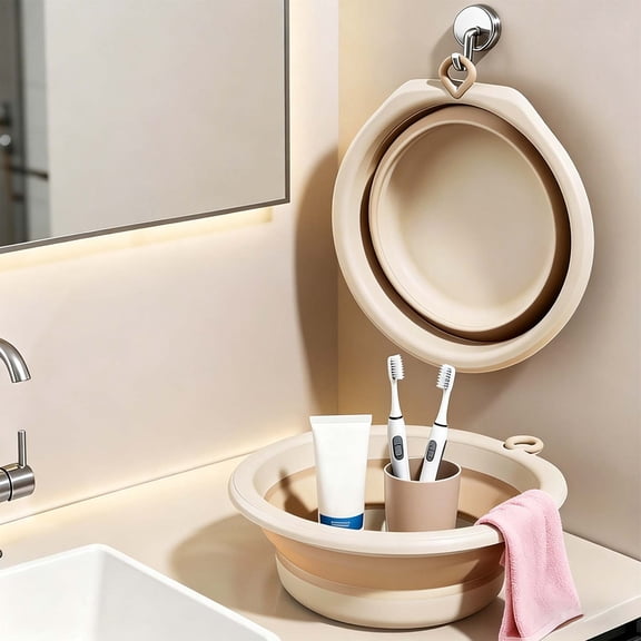 Cevemin Foldable Travel Wash Basin Portable TPE Multifunctional Collapsible Sink
