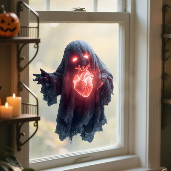 Cevemin Halloween Ghost Window Stickers - Waterproof PVC Spooky Decals, Reusable Halloween Decor for Windows Walls Indoor Outdoor Party Supplies