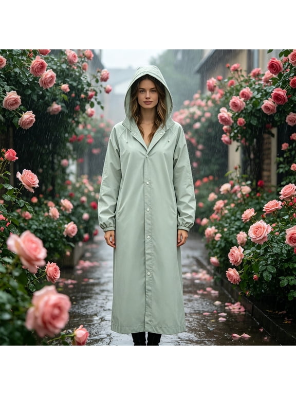 Heavy Duty Rain Jacket - Thickened Waterproof Breathable Windproof Raincoat for Hiking Camping Travel Outdoor Exploration
