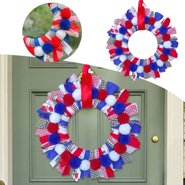 Cevemin Independence Day Decorations in Front of The Door Wreaths