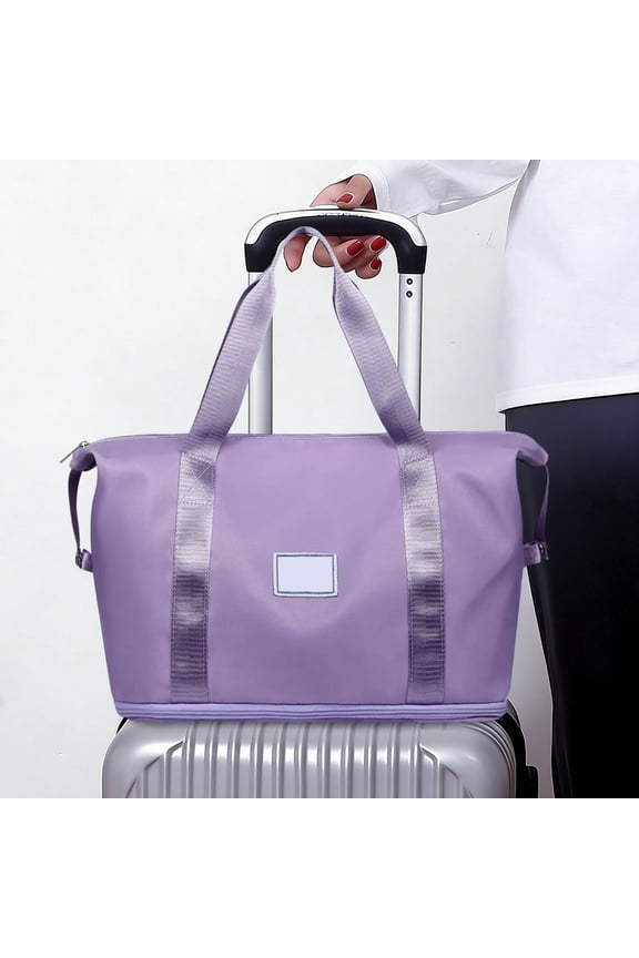 Large Capacity Travel Gym Bag for Women - Expandable Sports Yoga Bag with Separate Dry Wet Compartments, Multiple Pockets for Clothes Laptop Pad Essentials, Polyester, 21.65x15.75in