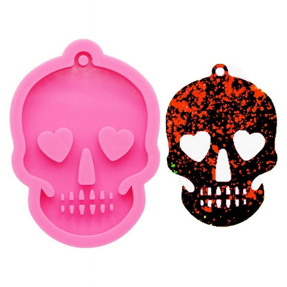 Cevemin Large Skull Silicone Cake Mold for Halloween Baking - Non-Stick Chocolate Pan with Food Grade Material | Oven Safe Bakeware for Creepy Scary Desserts (6.5x8.9x1.2cm)