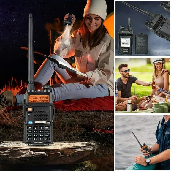 Cevemin Long Range Two-Way Radio 5W Dual-Band (136-174MHz/400-520MHz) with 128 Channels & 1800mAh Battery for Outdoor Adventures and Emergency Communication (FCC Compliant)