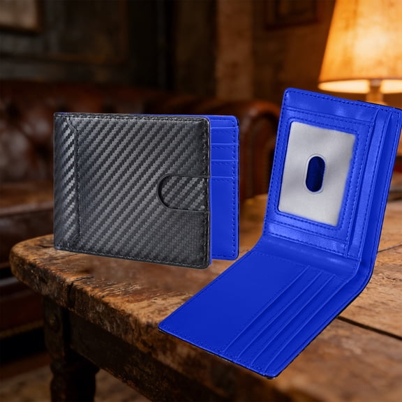 Cevemin Men's Slim Bifold Money Clip Wallet with 12 Card Slots - RFID Blocking PU Wallet with ID Window for Men Gifts