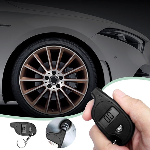 Cevemin Mini Digital Tire Pressure Gauge - Portable LCD Display Car Tire Pressure Monitor with 4 Units for Automotive Use