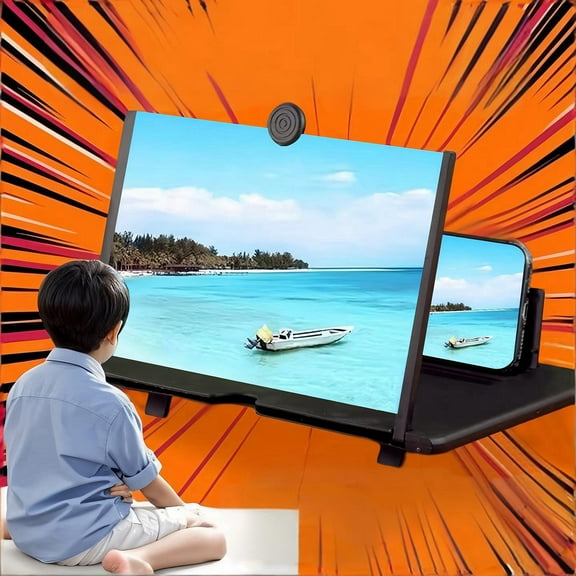 Cevemin Mobile Phone Screen Amplifier - HD Optical Screen Magnifier Expands Viewing to 14 Inches, Portable Foldable Design with Stand Compatible with Smartphones 4.7-6.7 Inches for Movies, Home