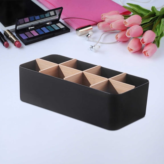 Cevemin Multi-purpose Plastic Desktop Storage Box with 5 Compartments - Organizer for Cosmetics, Office Supplies, and Home Use