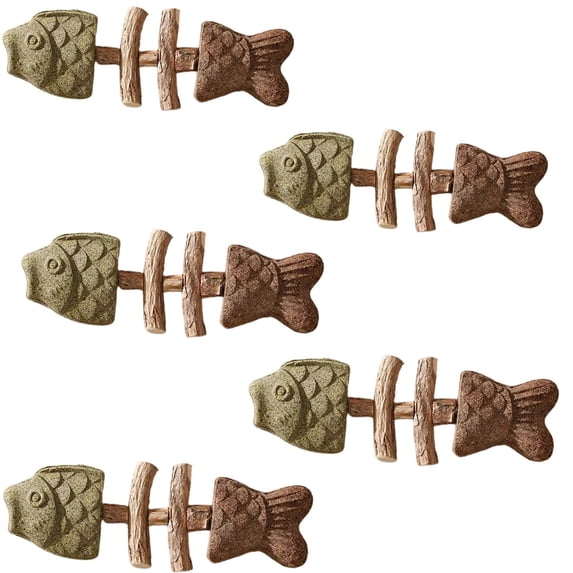 Cevemin Natural Fishbone Catnip Silvervine Chew Toy for Cats - Natural Dental Care Chewing Toy with Multiple Flavors to Keep Cats Active and Interested