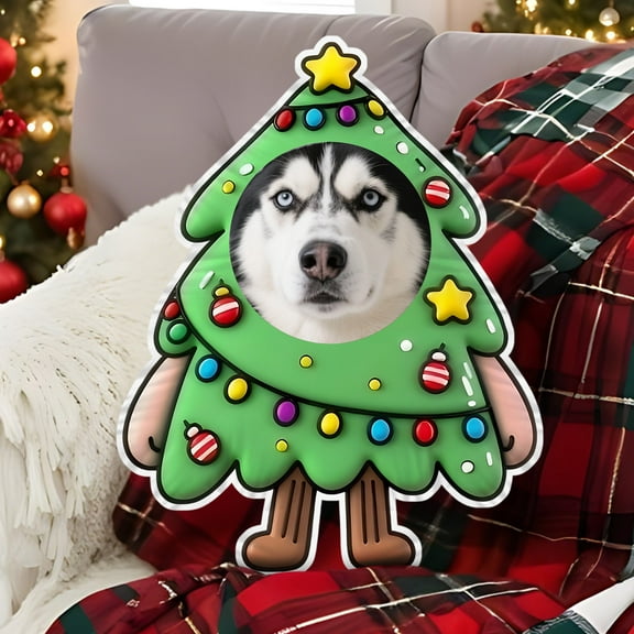 Cevemin Personalized Custom Photo Pillow - Peach Velvet Fabric with 12 Inch Longest Side for Christmas Gifts, Home Decor, and Personalized Presents