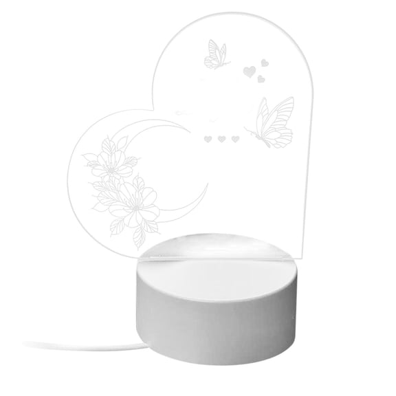 Cevemin Personalized Heart Night Light with Engraved Blessings - Romantic Bedroom Decor, Anniversary Wedding Gift, Soft Ambient Lighting for Home Desk