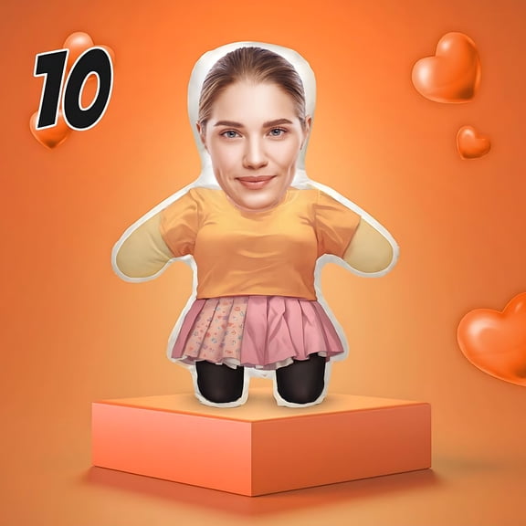 Cevemin Personalized Person Shape Photo Cushion - Custom Baby Velvet Pillow with HD Print for Valentine's Day, Birthday, Anniversary, Gifts, 7.8 Inches