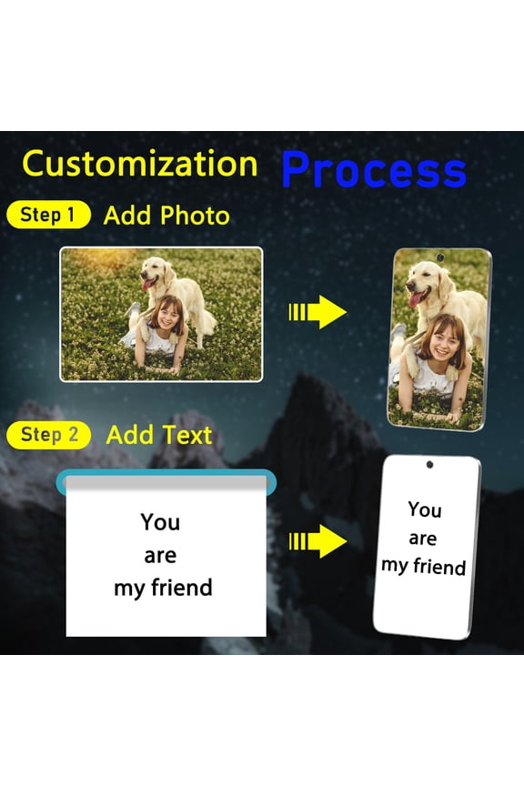 Personalized Photo Keychain - Custom Engraved Stainless Steel Key Chain with Picture and Text for Men Gifts for Various Occasions