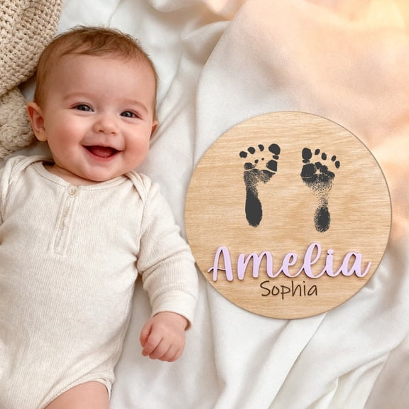 Cevemin Personalized Wooden Data Recording Signboard with Name Carving - Custom Engraved Plaque for Family Keepsake Home Decoration