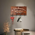 thumbnail image 1 of Cevemin Personalized Wooden Welcome Key Holder - Rustic Entryway Wall Decor with Steel Hooks, Unique Housewarming Gift for Home, Porch & Living Room (10.24 Inches), 1 of 6