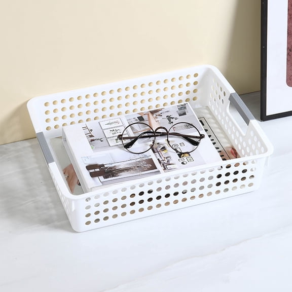 Cevemin Plastic Laundry Basket with Handle - Multi-Size Storage Organizer for Clothes, Toys and Sports Equipment in Home & Dorm, White