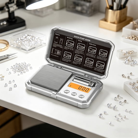 Cevemin Pocket Jewelry Scale 0.01g Digital Gram Scale for Baking Herbs Weighing - Mini Portable Tool Box Electronic Kitchen Food Scale for Home Use, Hobbyists, Chefs, Herbalists