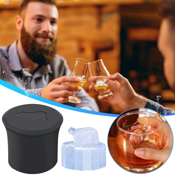 Cevemin Polar Bear Silicone Ice Trays - Large Ice Molds for Whiskey, Cocktails, Beverages with Easy Release, BPA Free, Dishwasher Safe for Christmas Gifts and Party Supplies
